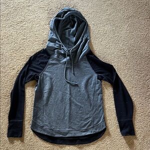Athleta Gray and Black Hooded Sweatshirt